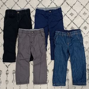 Carter's Boys Jersey Lined Pull-on Pants, Lot of 4